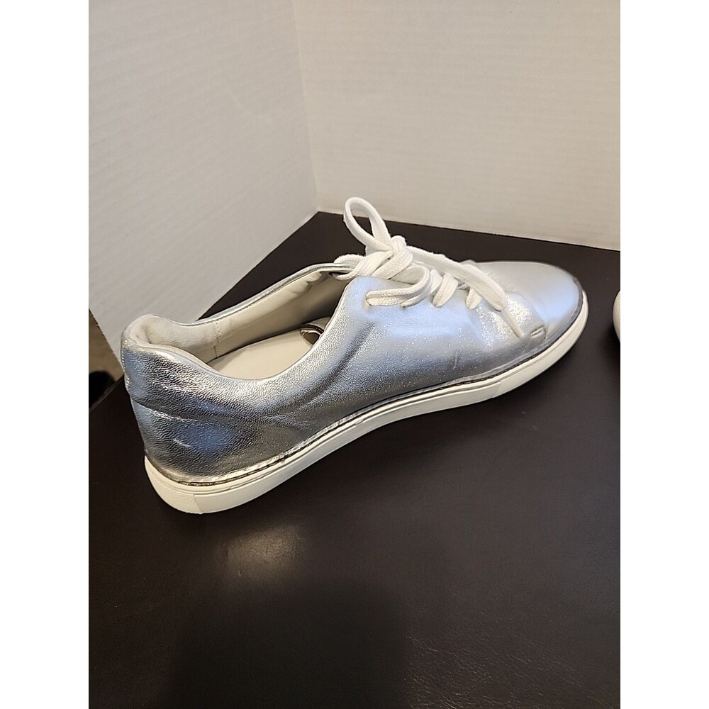 Johnston & Murphy Callie Lace To Toe Women's Sz10m Silver Metallic Sheepskin - Picture 5 of 10